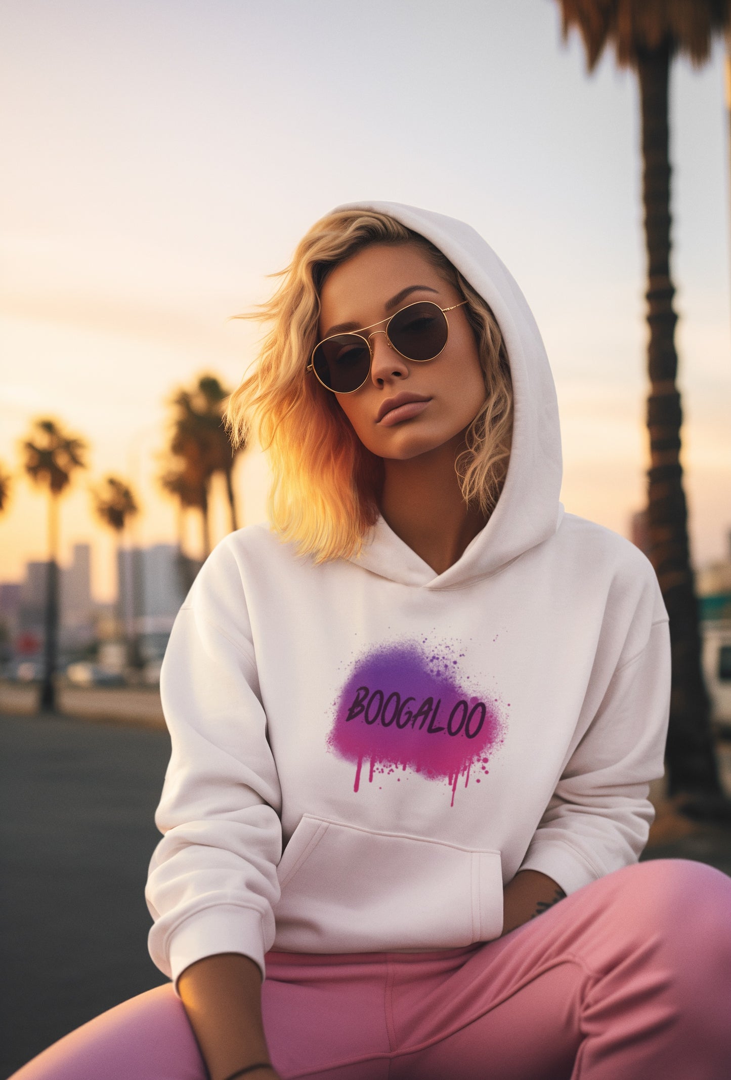 Spray Paint White Unisex Hoodie