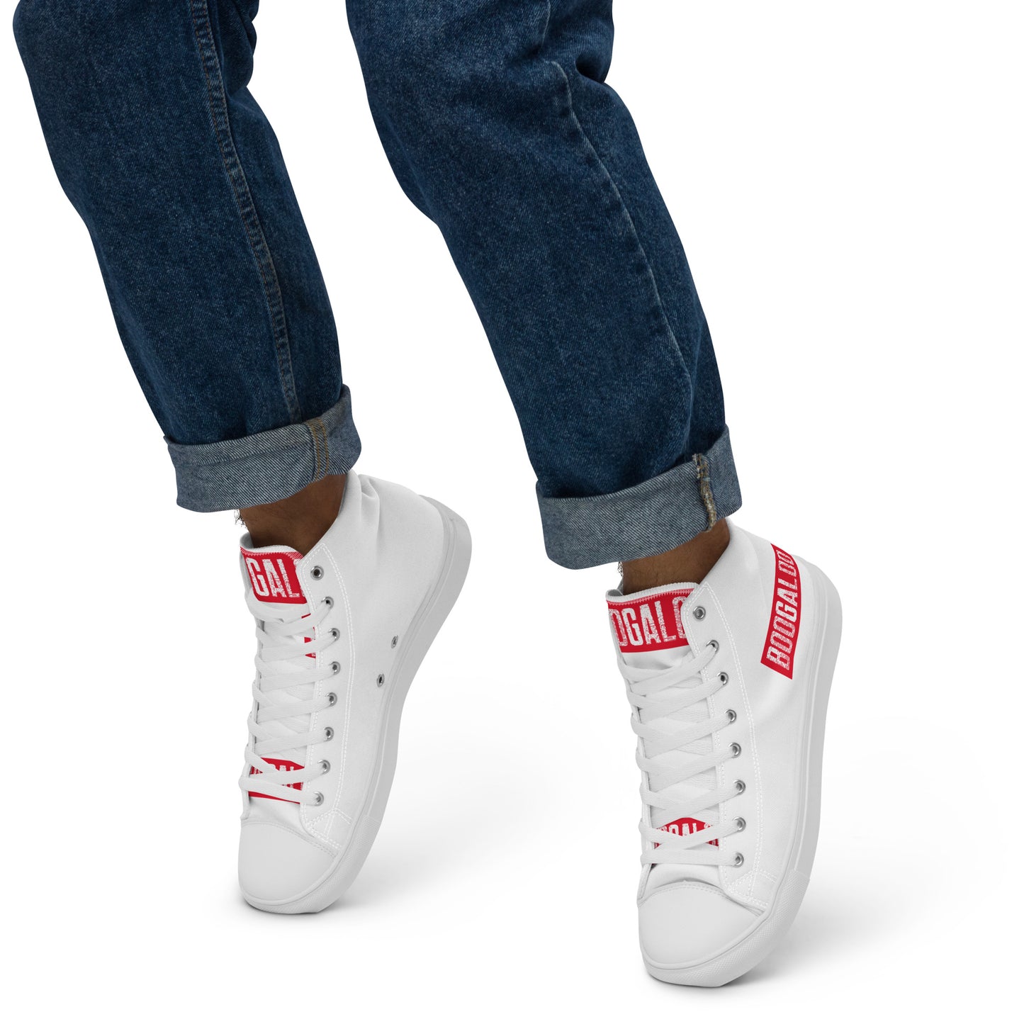 White Men’s high top canvas shoes