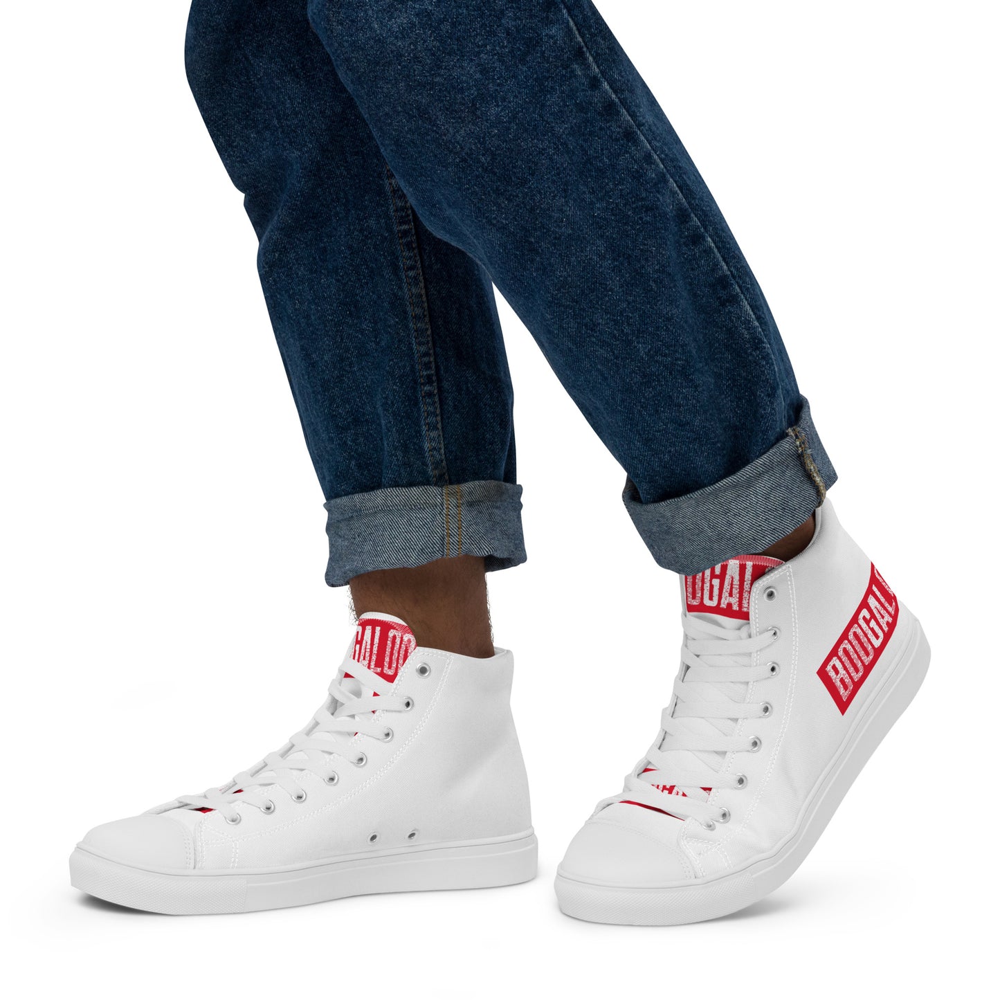 White Men’s high top canvas shoes