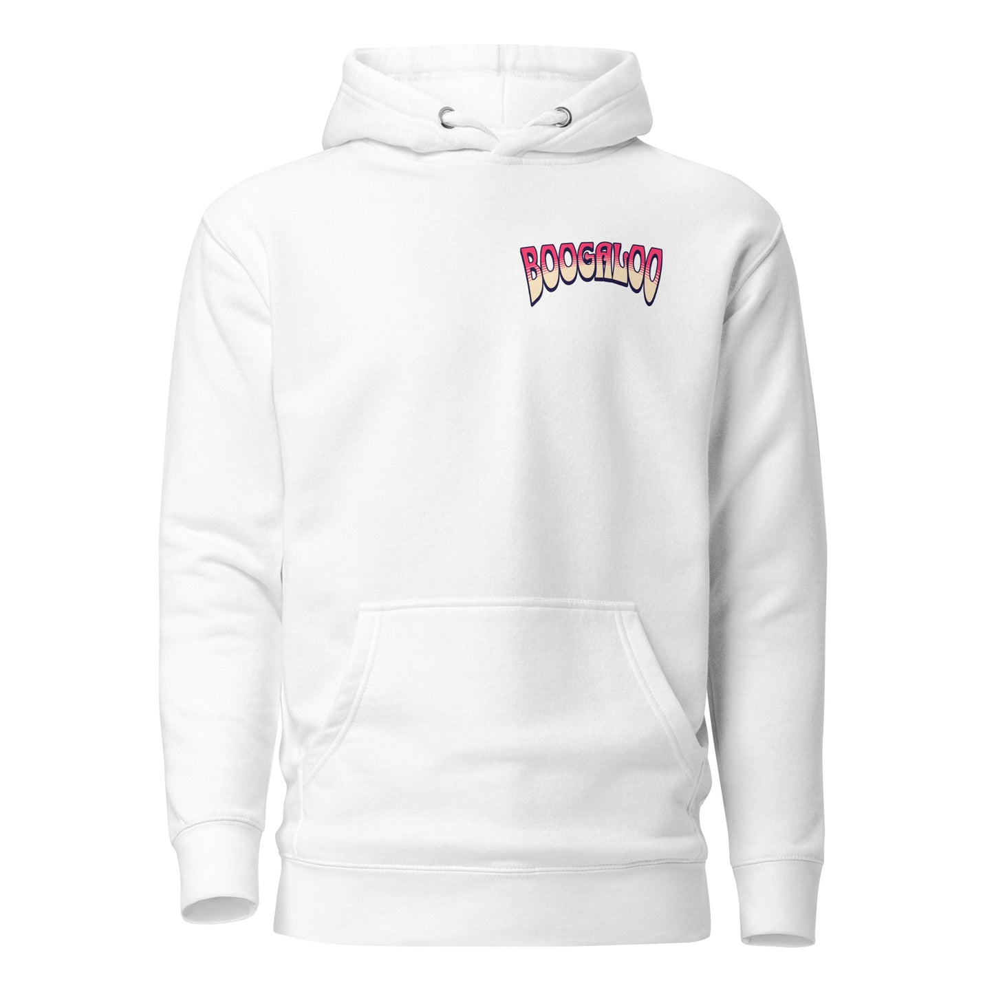 White Retro Print Boogaloo Hoodie