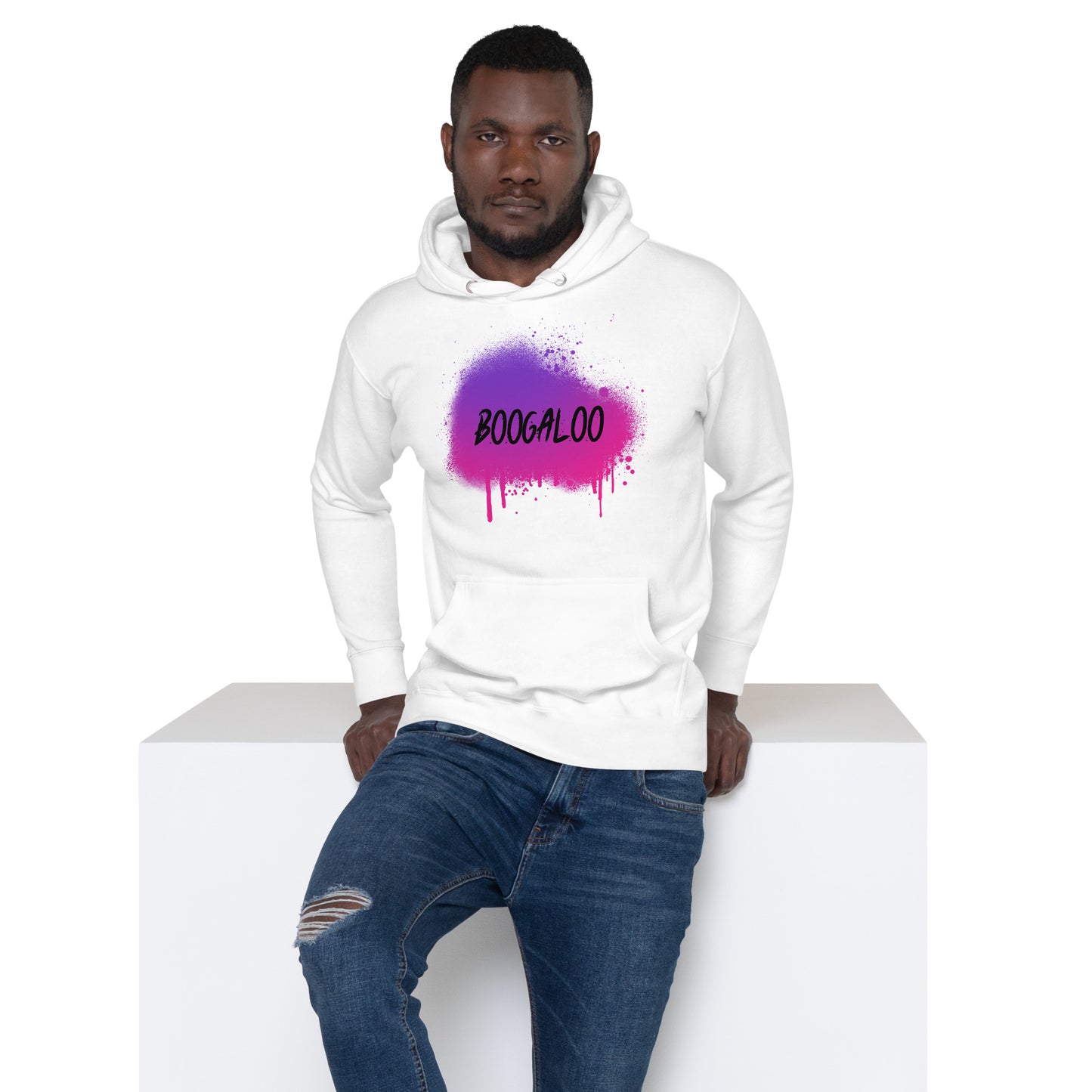 Spray Paint White Unisex Hoodie